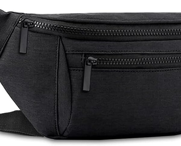 Fanny Pack for Men Women,Crossbody Waist Bag Pack,Belt Bag for Travel Walking Running Hiking Cycling,Easy Carry Any Phone,Wallet (Black)
