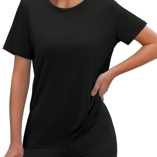 Workout Tops for Women UPF 50+ Breathable Quick Dry Loose Fit T Shirt Outdoor Yoga Running Hiking Gym Tee Top