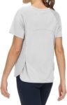 Women's Short Sleeve Workout Shirts Breathable Yoga T-Shirts with Side Slits Athletic Tee Tops