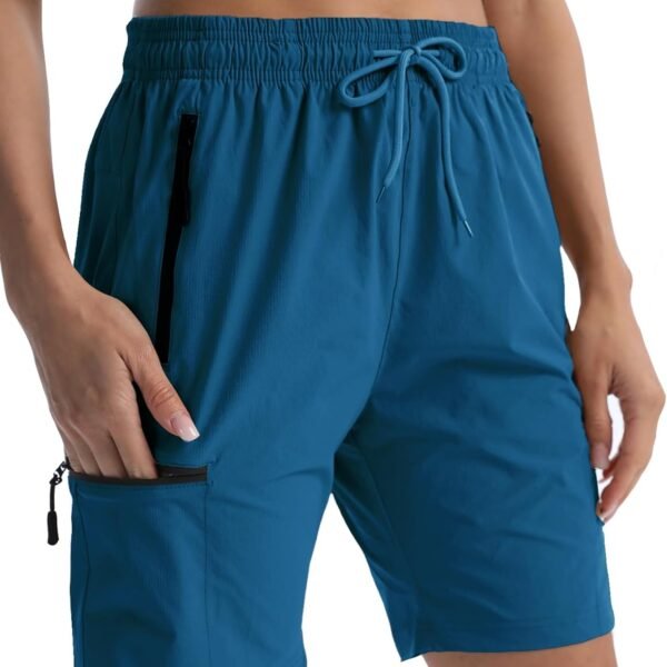 Women's Hiking Cargo Shorts Travel Athletic Golf Quick Dry Lightweight Summer Shorts for Women with Zipper Pockets