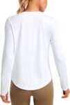 Lightweight Long Sleeve Workout Shirts for Women Gym Running Fall Tshirts High Neck Athletic Training Tops