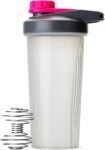 Shaker Bottles for Protein Mixes - 28 oz, Gray & Pink Protein Shaker with Wire Whisk Ball