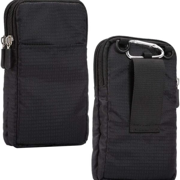 Small Crossbody Bag Cell Phone Purse Wallet, Cell Phone Holder for Waist Clip, 6.0 Sport Travel Messenger Bag Crossbody Purse with Shoulder Strap Zipper Belt Clip Holder with Locking Carabiner Hook