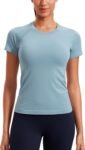 Seamless Workout Tops for Women Short Sleeve Athletic Tees Breathable Gym Running Yoga Shirts