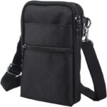 Crossbody Cell Phone Bags w/RFID Blocking-Casual Water Resistant Nylon Fanny Pack/Waist Phone Purse Pouch Crossbody Wallet Phone Bag Mini Shoulder Arm Bag Cell Phone Purse (Black color)