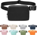 Fanny Belt Bag Waist Pack Crossbody Bags Bum Bag for Running Hiking Travel Workout Adjustable Strap for Women -black