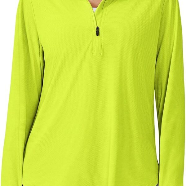 Long Sleeve Workout Tops for Women UPF 50+ Sun Shirts Half Zip Quick Dry Hiking Athletic Running Fishing Shirts