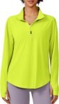 Long Sleeve Workout Tops for Women UPF 50+ Sun Shirts Half Zip Quick Dry Hiking Athletic Running Fishing Shirts